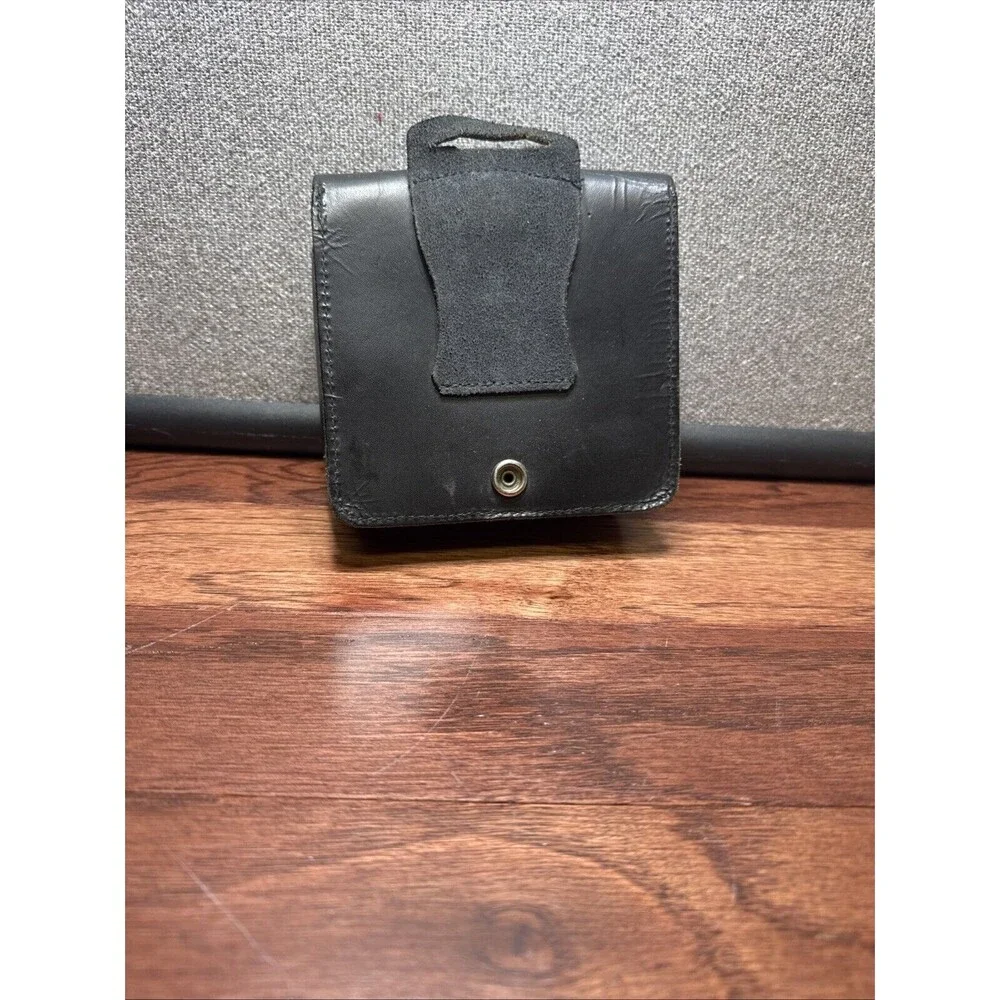 Vintage Belding Califorina Black Leather Saddle Bag Camera Case Style #3